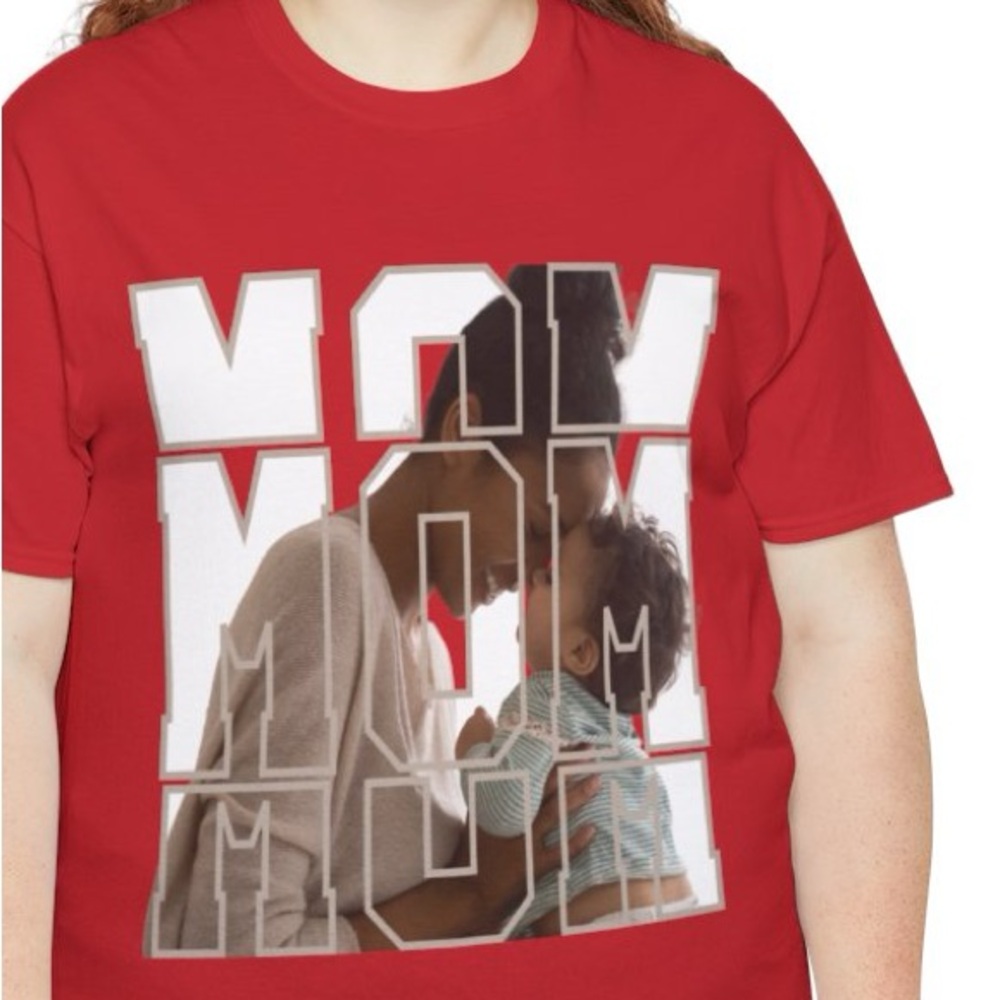 Mom with Baby Custom Photo Unisex Tee, Mother's Day Gift, Family Portrait Shirt,